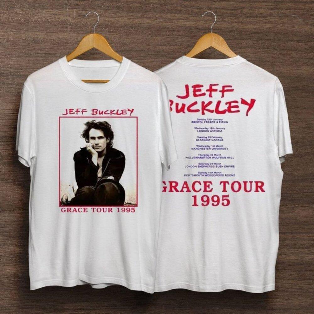 Jeff Buckley Grace Tour 1995 Concert Retro Graphic T-Shirt Fan  2 Sided